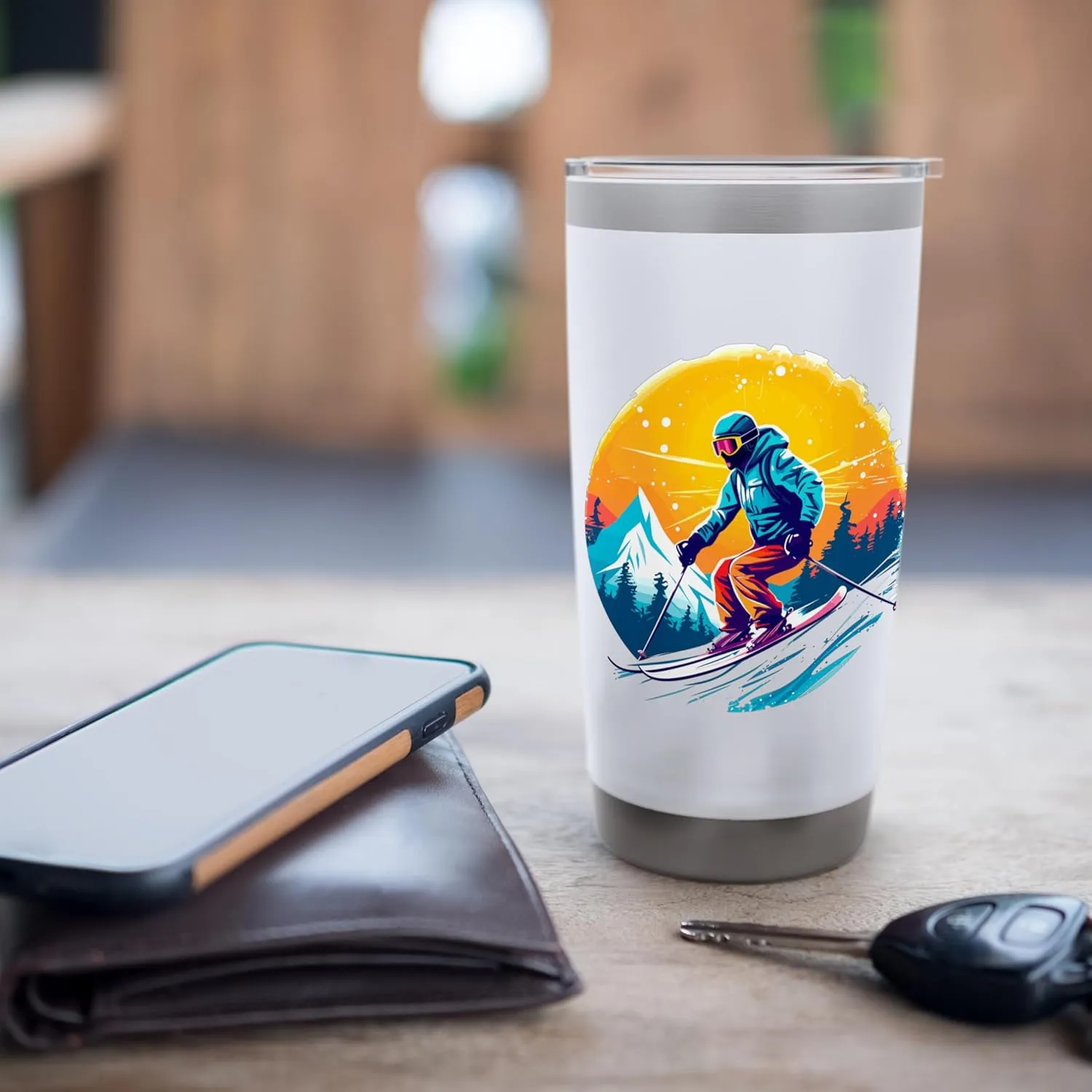 Ski Team Skier School Skiing Trip Ski Team Crew Skiing Stainless Steel Insulated Tumbler