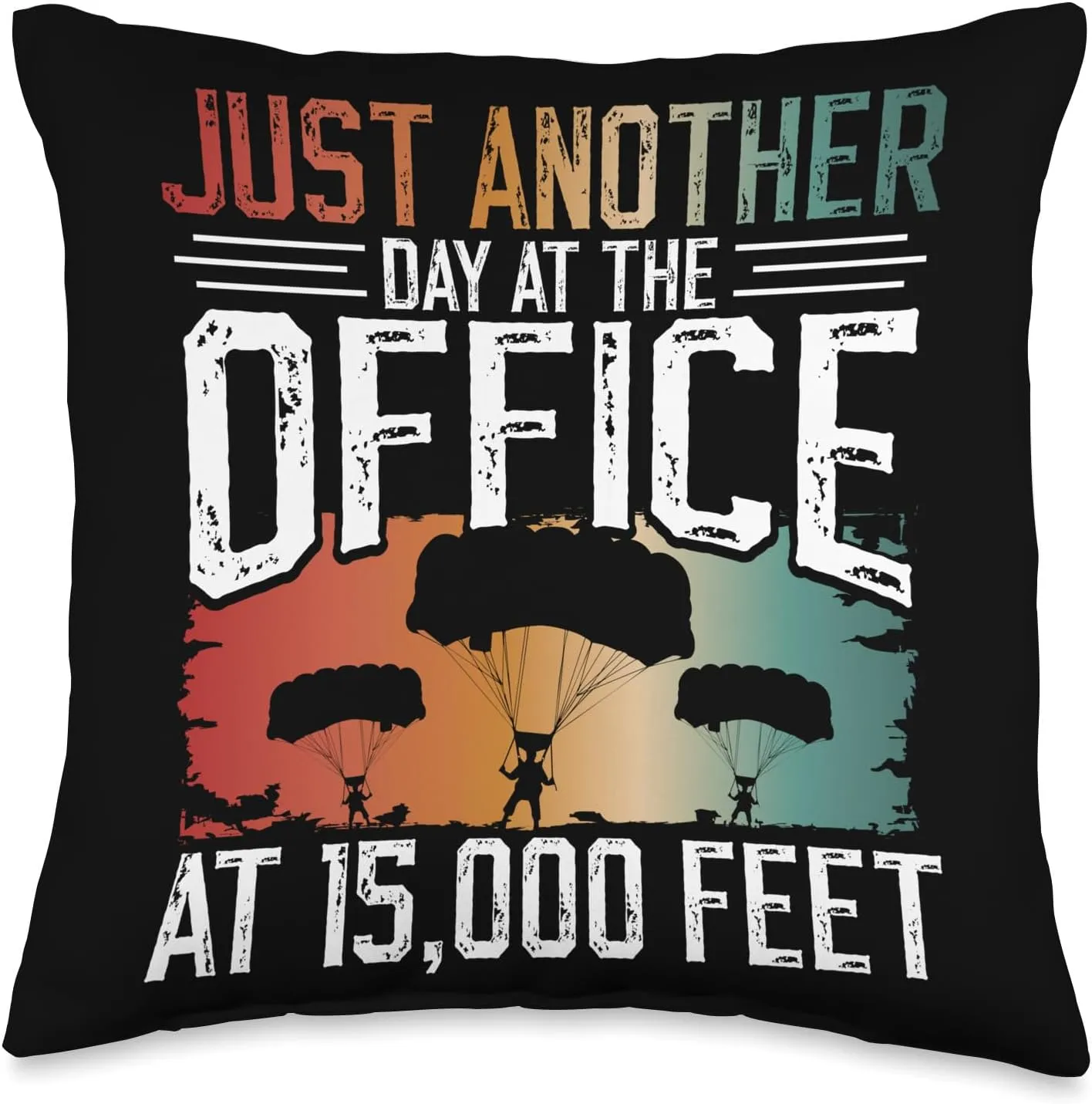 Skydiving Enthusiast Adventure Seeker Parachute Design Throw Pillow