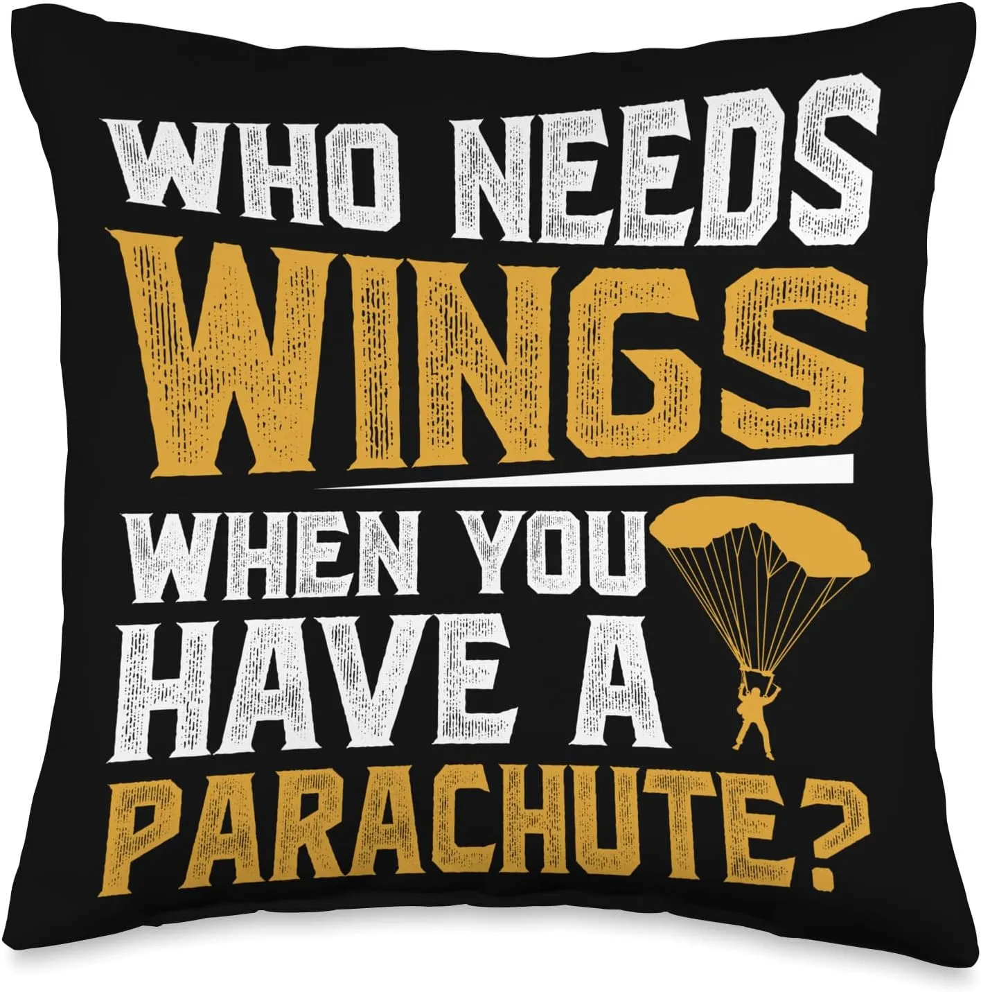 Skydiving Enthusiast Adventure Seeker Parachute Design Throw Pillow