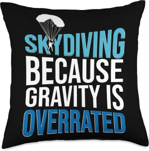 Skydiving Enthusiast Adventure Seeker Parachute Design Throw Pillow