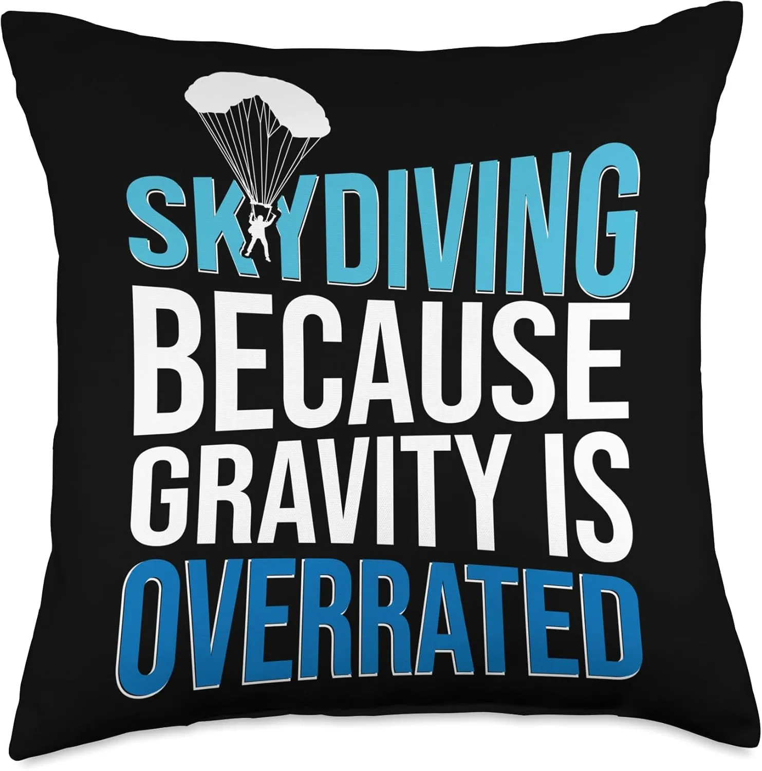 Skydiving Enthusiast Adventure Seeker Parachute Design Throw Pillow