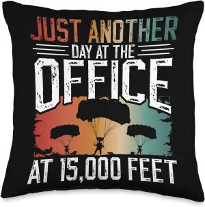 Skydiving Enthusiast Adventure Seeker Parachute Design Throw Pillow