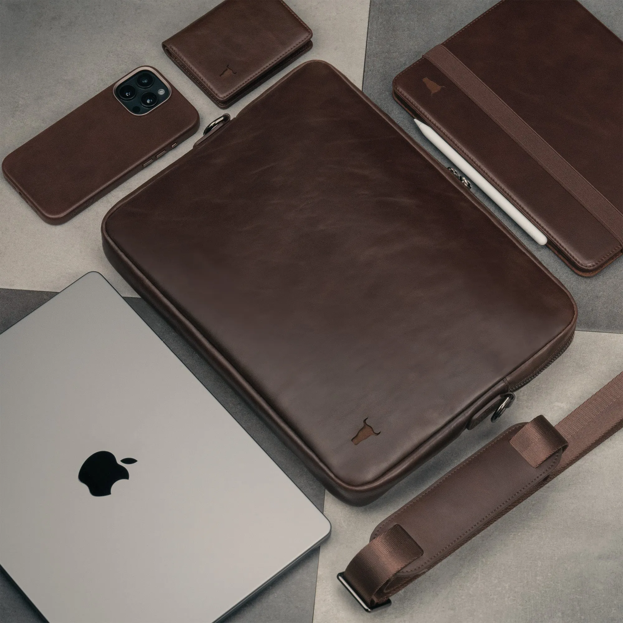 Slim Leather Laptop Bag
