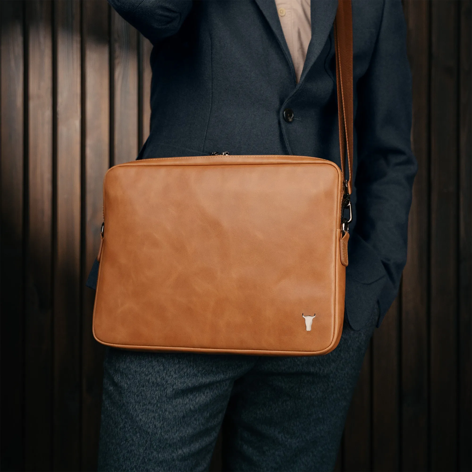 Slim Leather Laptop Bag