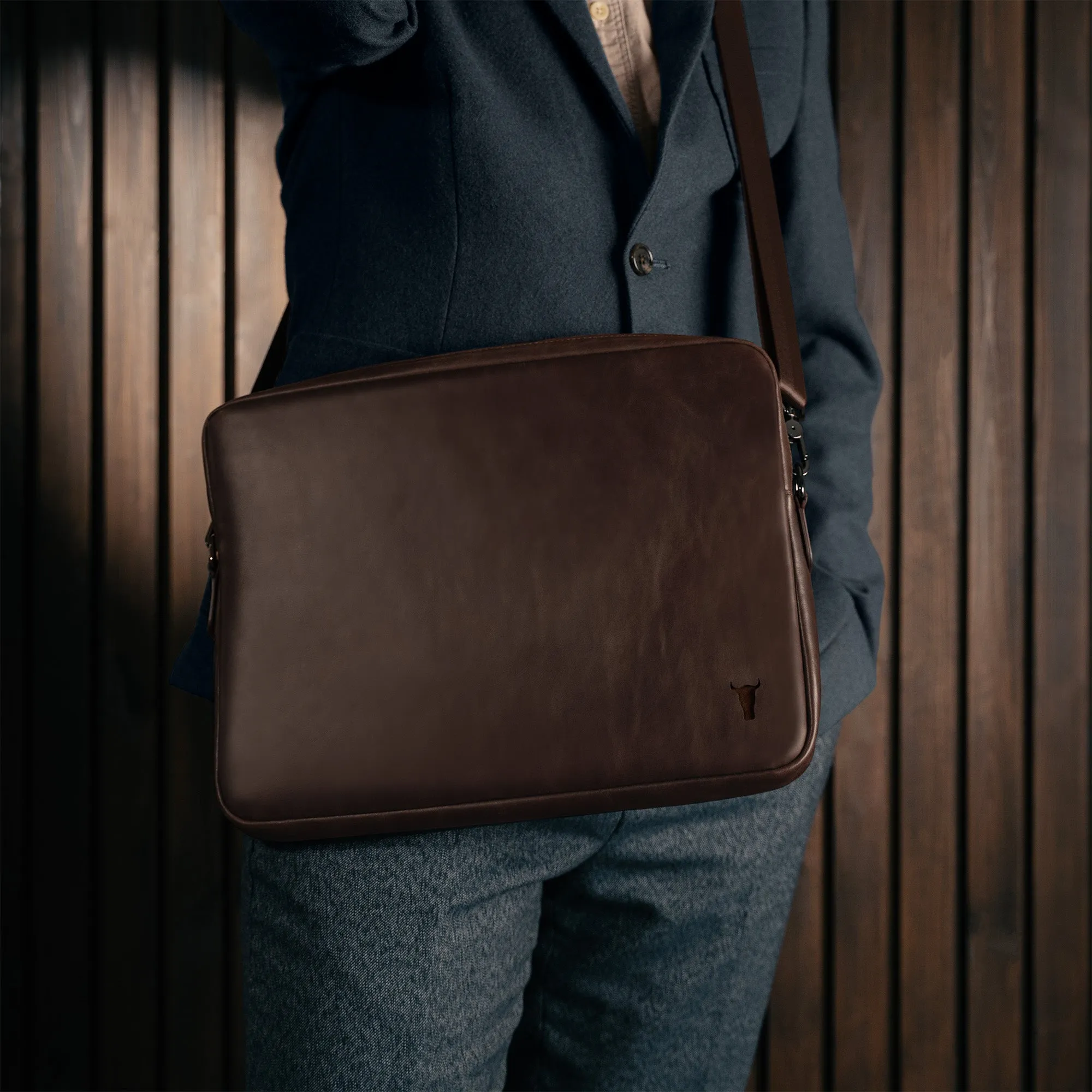Slim Leather Laptop Bag