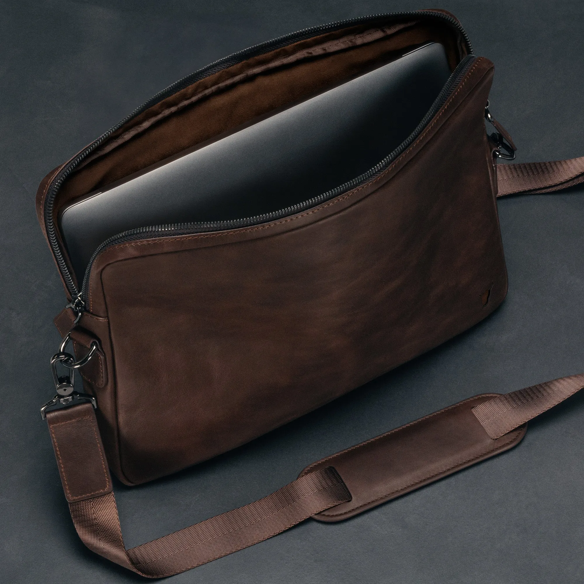 Slim Leather Laptop Bag