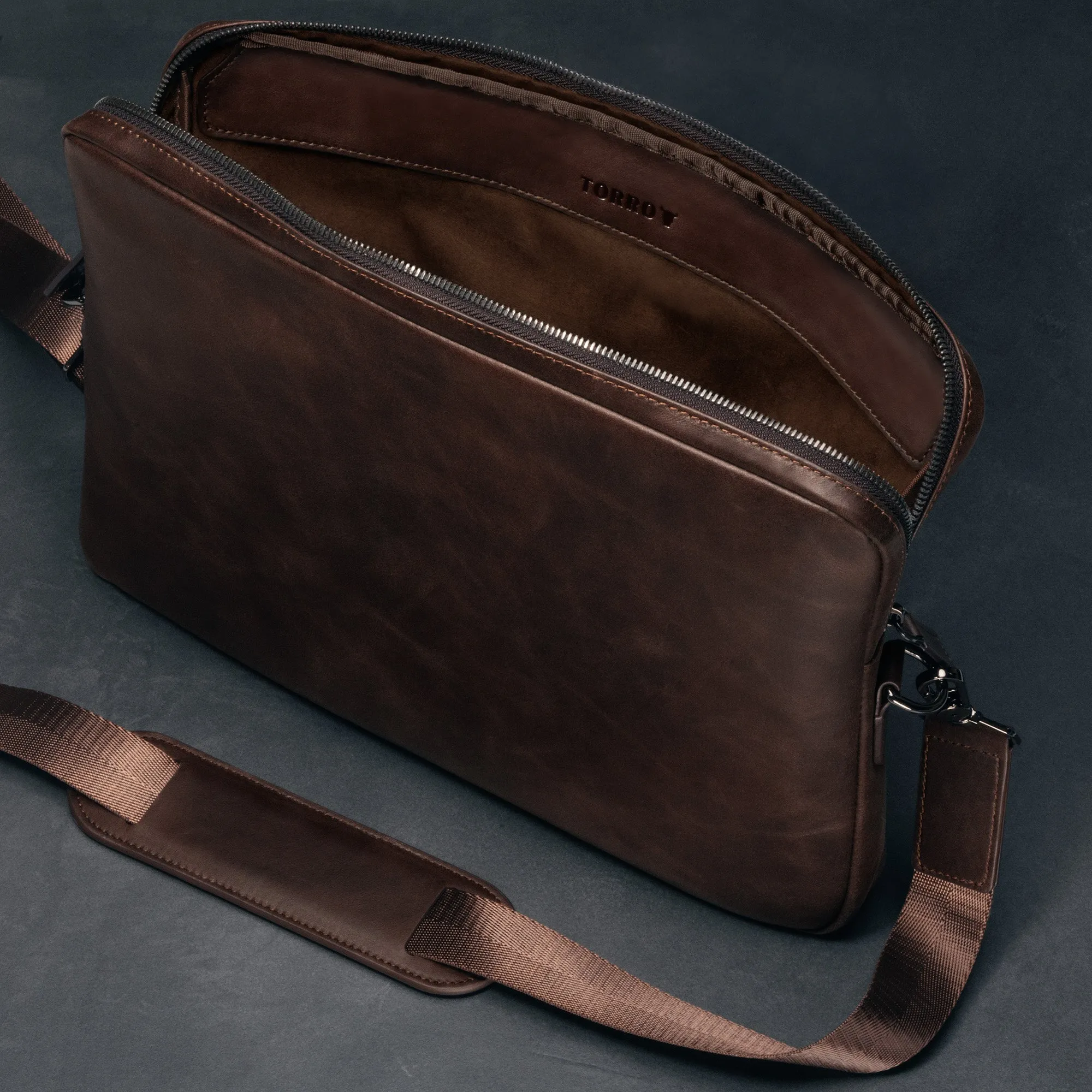Slim Leather Laptop Bag