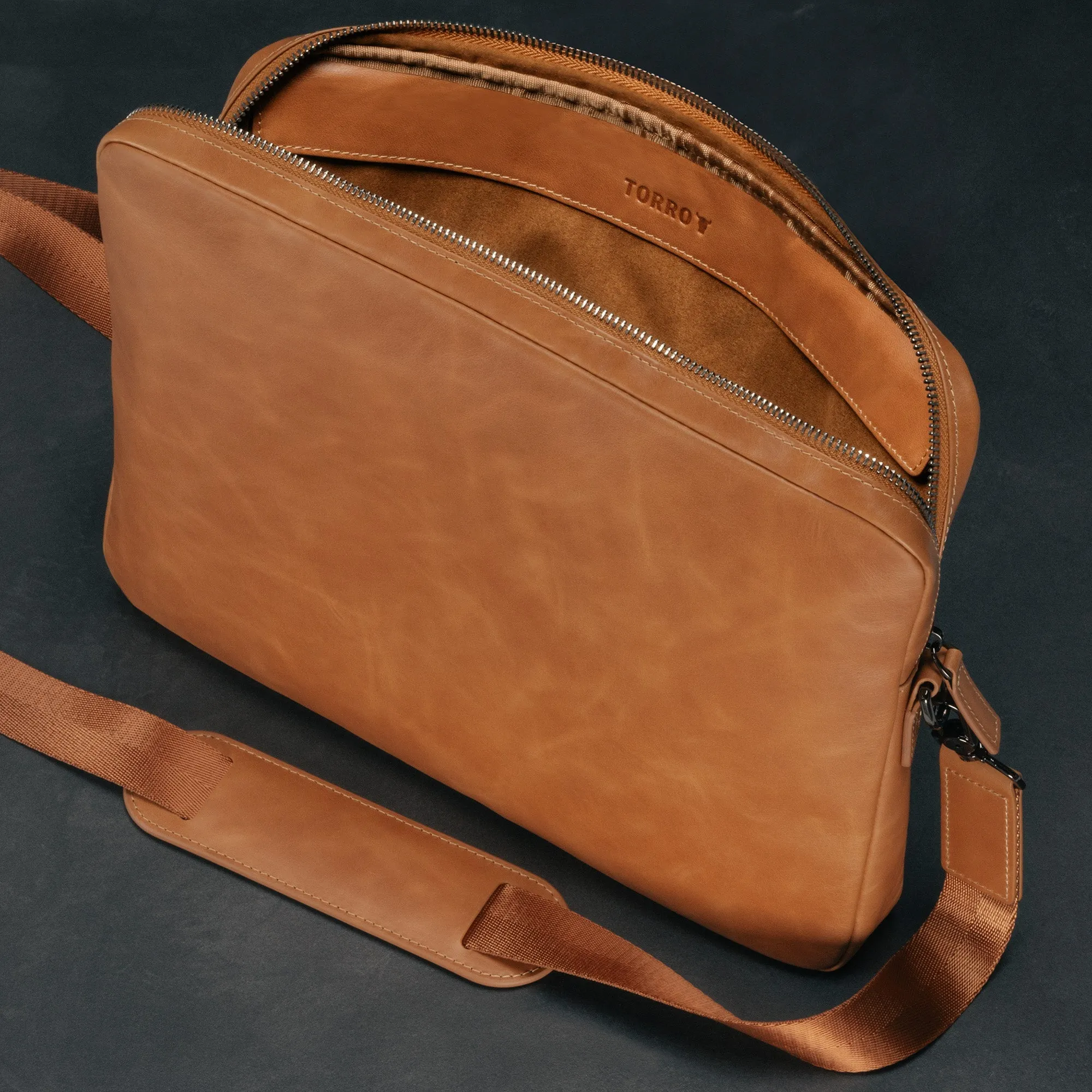 Slim Leather Laptop Bag