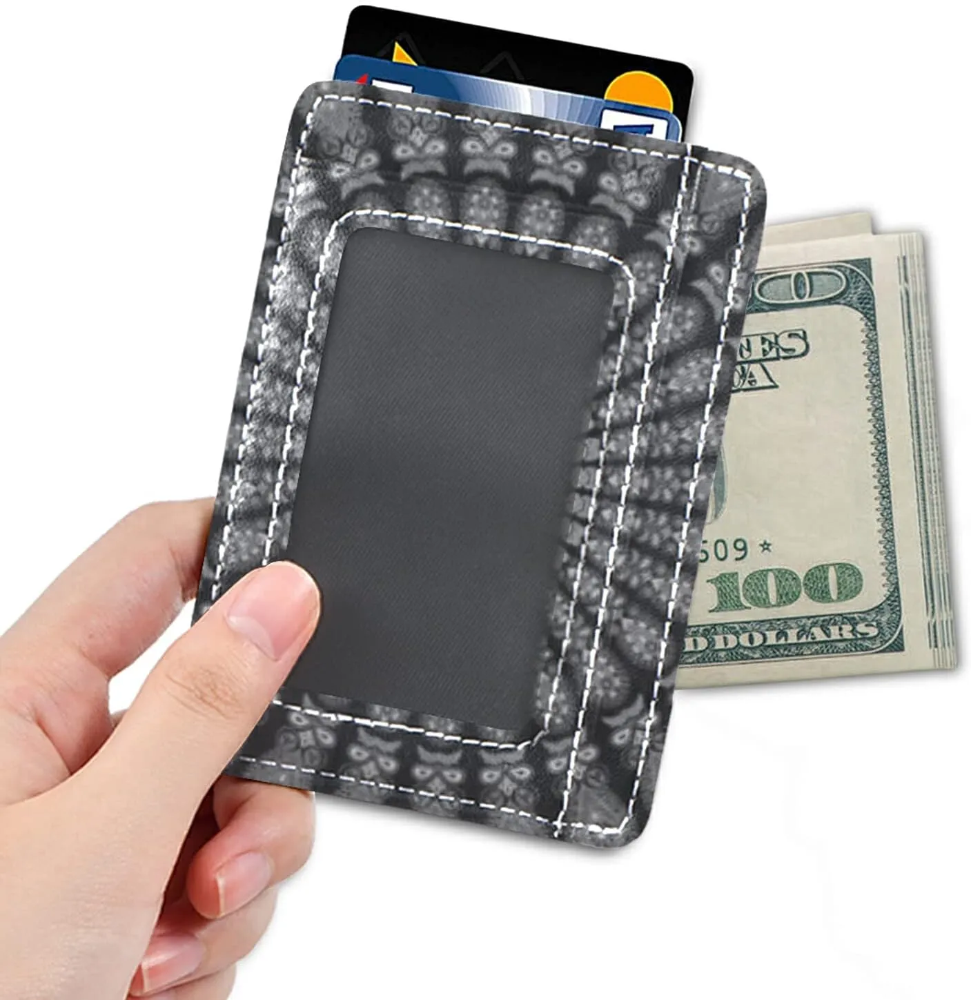 Slim Minimalist Leather Wallet, Front Pocket RFID Blocking Credit Card Holder