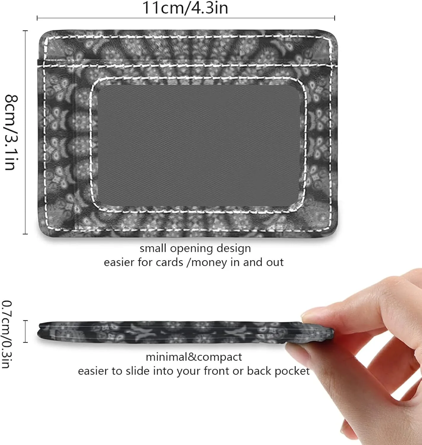 Slim Minimalist Leather Wallet, Front Pocket RFID Blocking Credit Card Holder