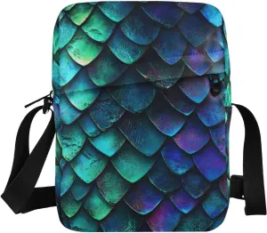 Sling Bag Purse Dragon Scales Print for Women Men, Small Crossbody Pouch with Adjustable Strap 6.6×2.5×9.4 IN