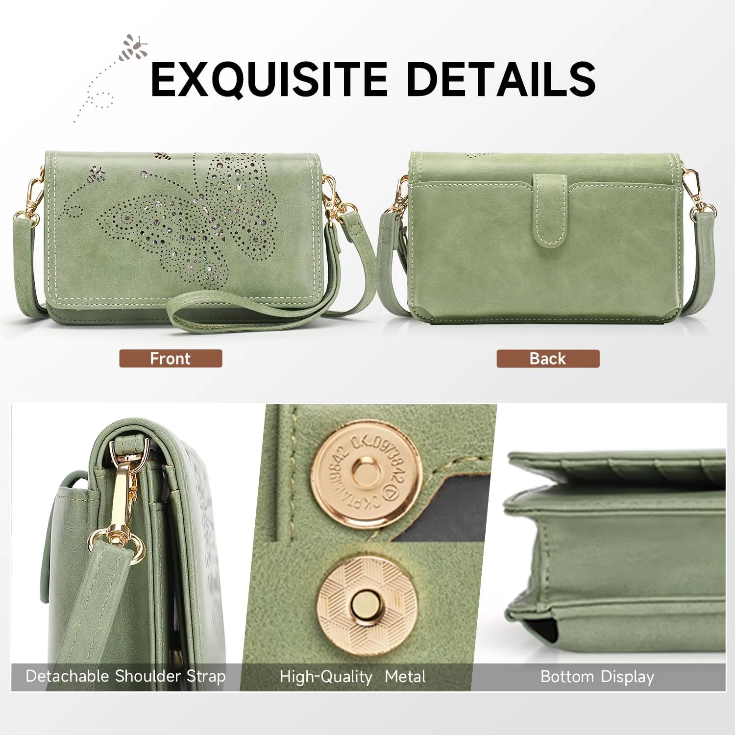Small Crossbody Bag for Women,Cell Phone Purse Womens Shoulder Handbags Wallet Purse with Credit Card Slots Wristlet
