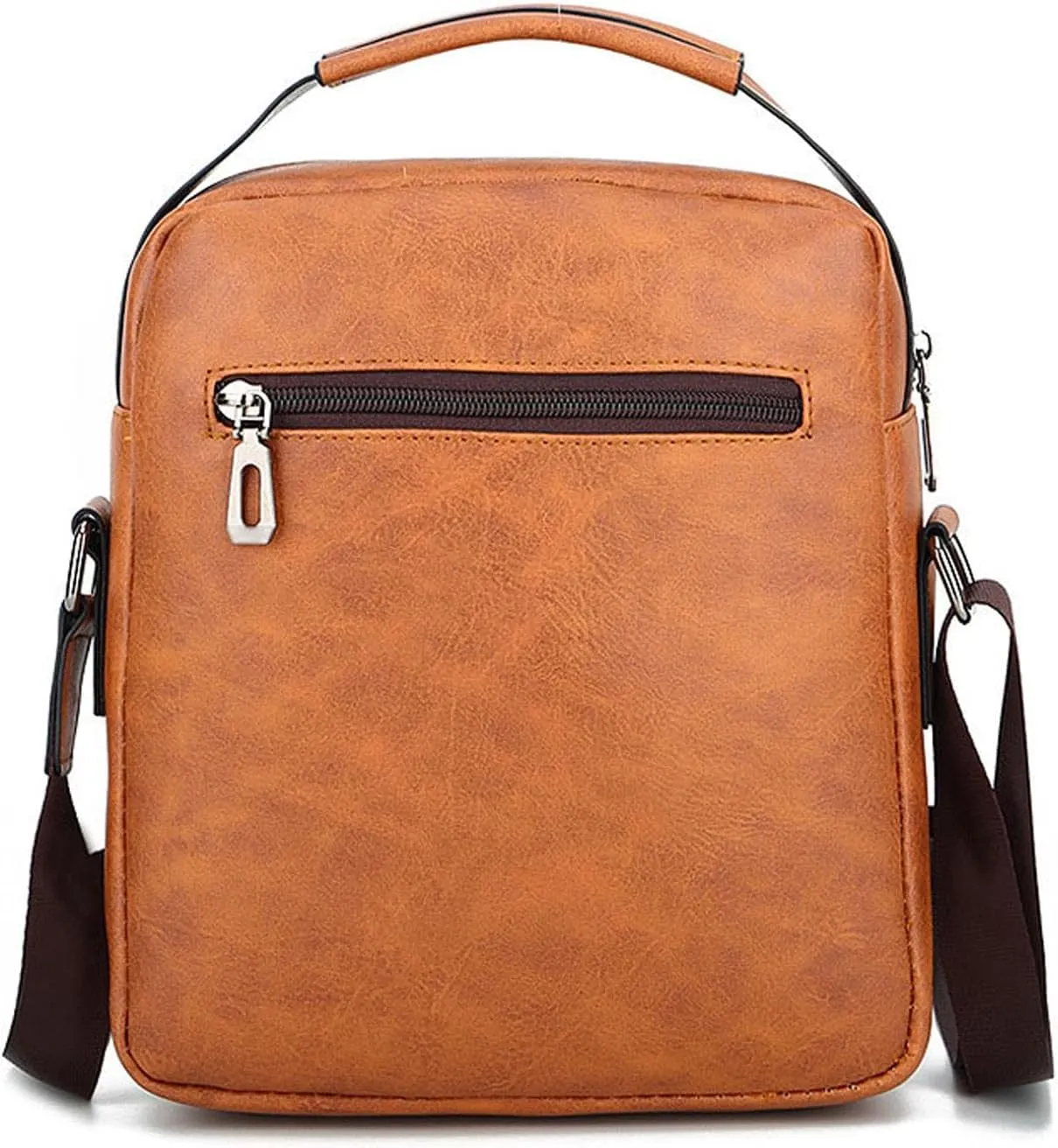 Small Crossbody Bag, Mens Shoulder Bag, Vintage leather Bag Office Business for Men, Handbag Purse Zipper
