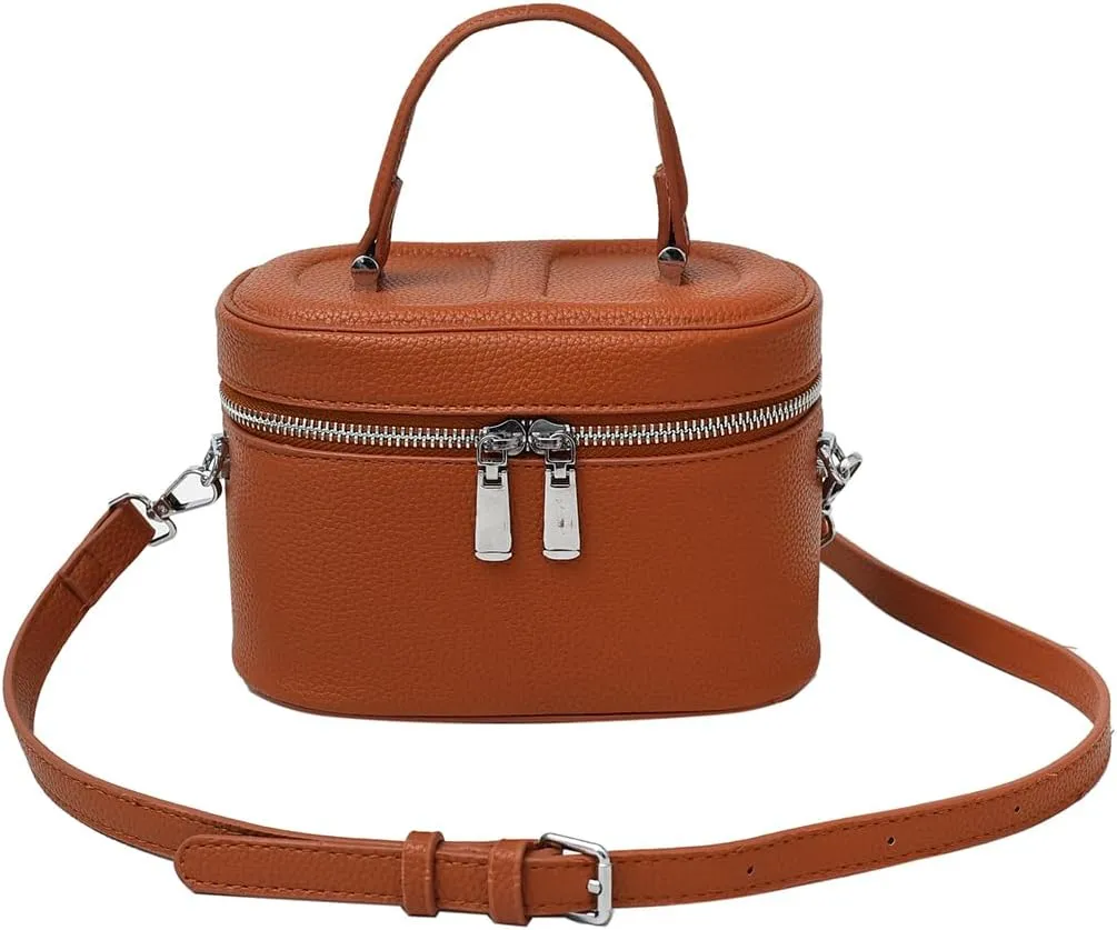 Small Crossbody Bags for Women Mini Top Handle Bag Pebbled Leather Bucket Bag Cute Purse Shoulder Tote Handbag
