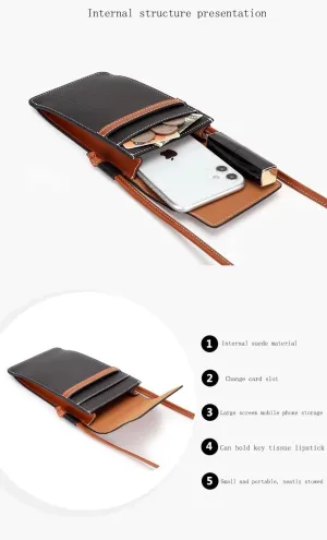 Small Crossbody Cell Phone Purse for Women, Lightweight Mini Shoulder Bag,Genuine Leather Phone Crossbody Bag