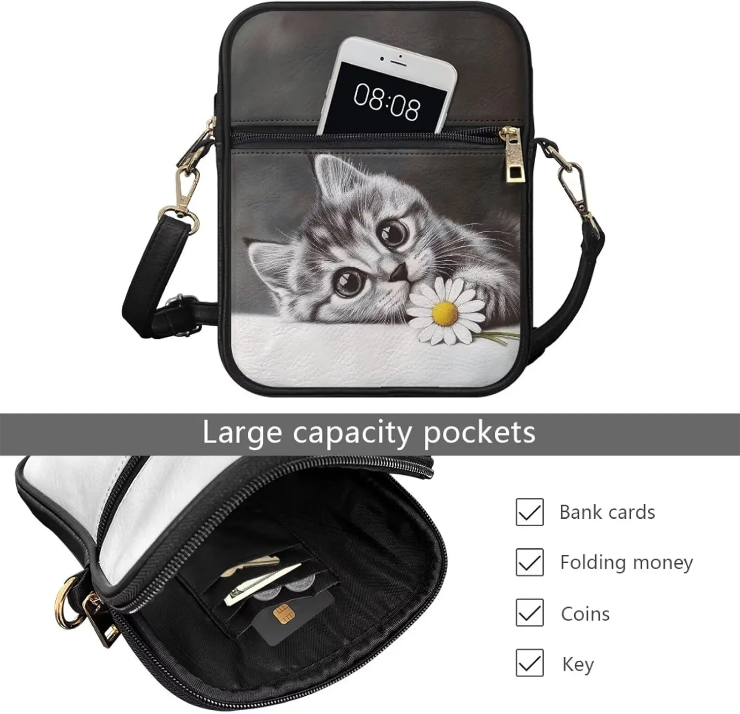 Small Messenger Bag Office Briefcase Crossbody Travel Bag for Women and Men with Inner Card Slot for Cash Work Bag