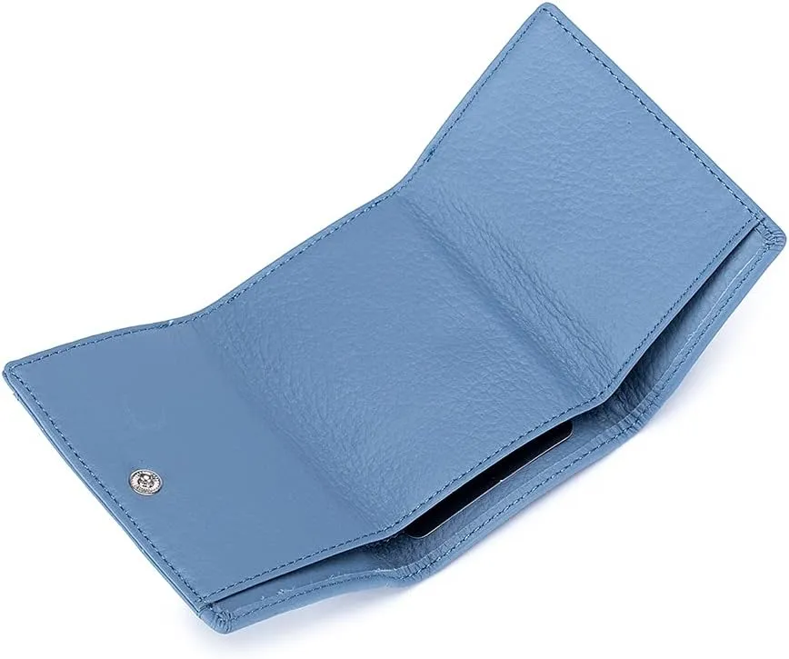 Small Wallet For Women RFID Leather Compact Card Wallets Womens Thin Front Pocket Purse (Pink)