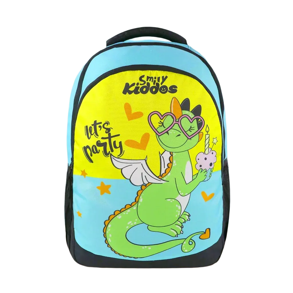 Smily Kiddos 29 Ltrs Junior School Bag  - Party Dragon-Yellow LxWxH :45 X 33 X 20 CM
