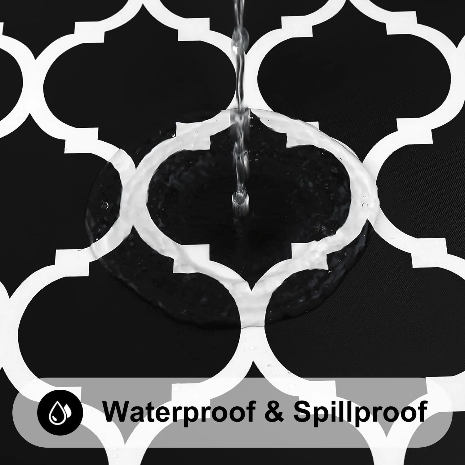 Smiry Rectangle Picnic Table Cover, Waterproof Elastic Fitted Camping Tablecloths for 4 Foot Tables, Wipeable Flannel Backed Vinyl Tablecloth Protector for Indoor, Outdoor (Black, 24x48 Inches)