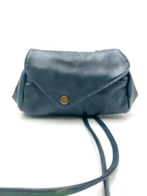 Sofia Crossbody Bag in blue Metallic Shiny Denim color Leather
