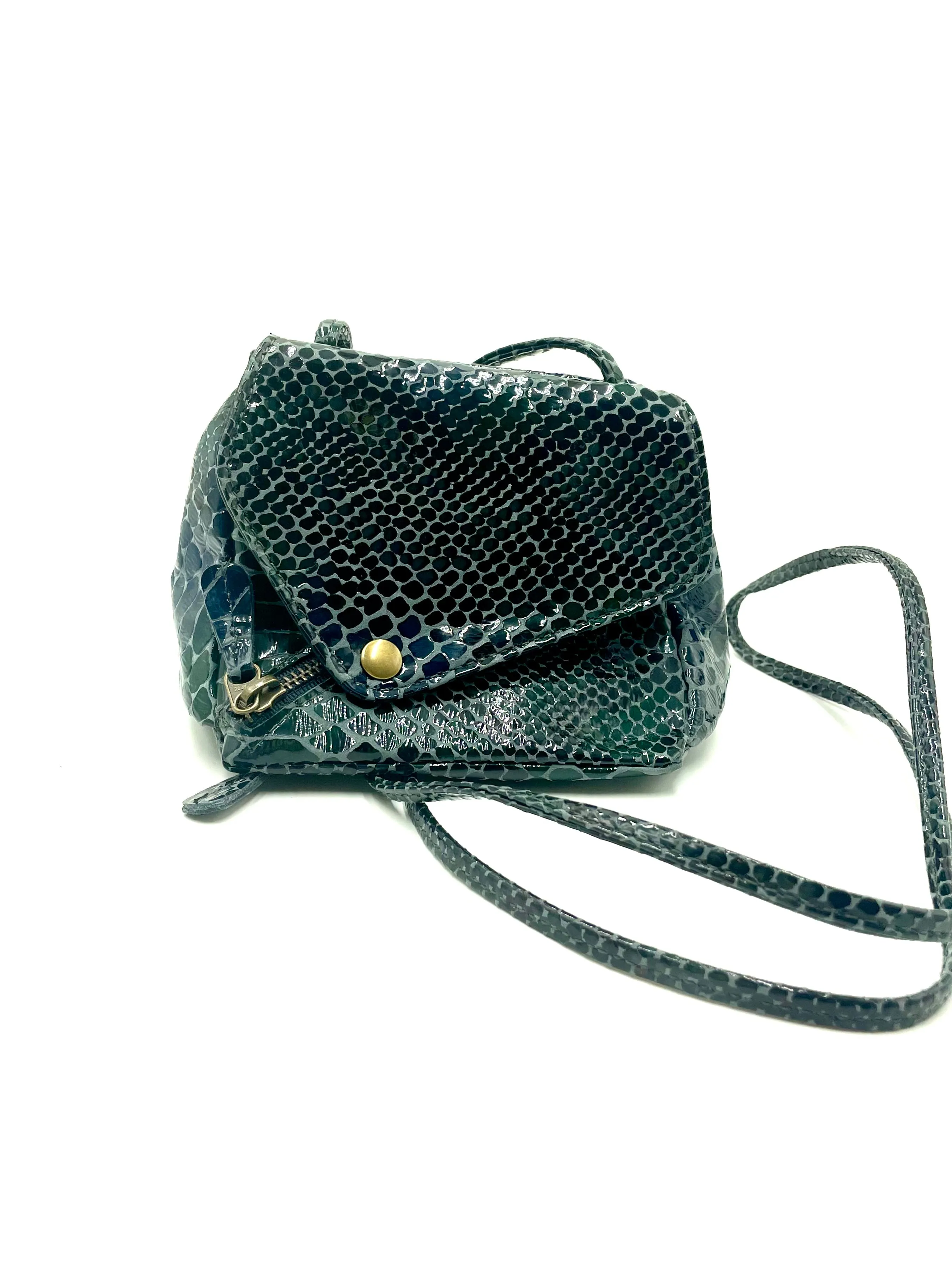 Sofia Crossbody Bag in Watercolor cobra pattern on Soft Suede