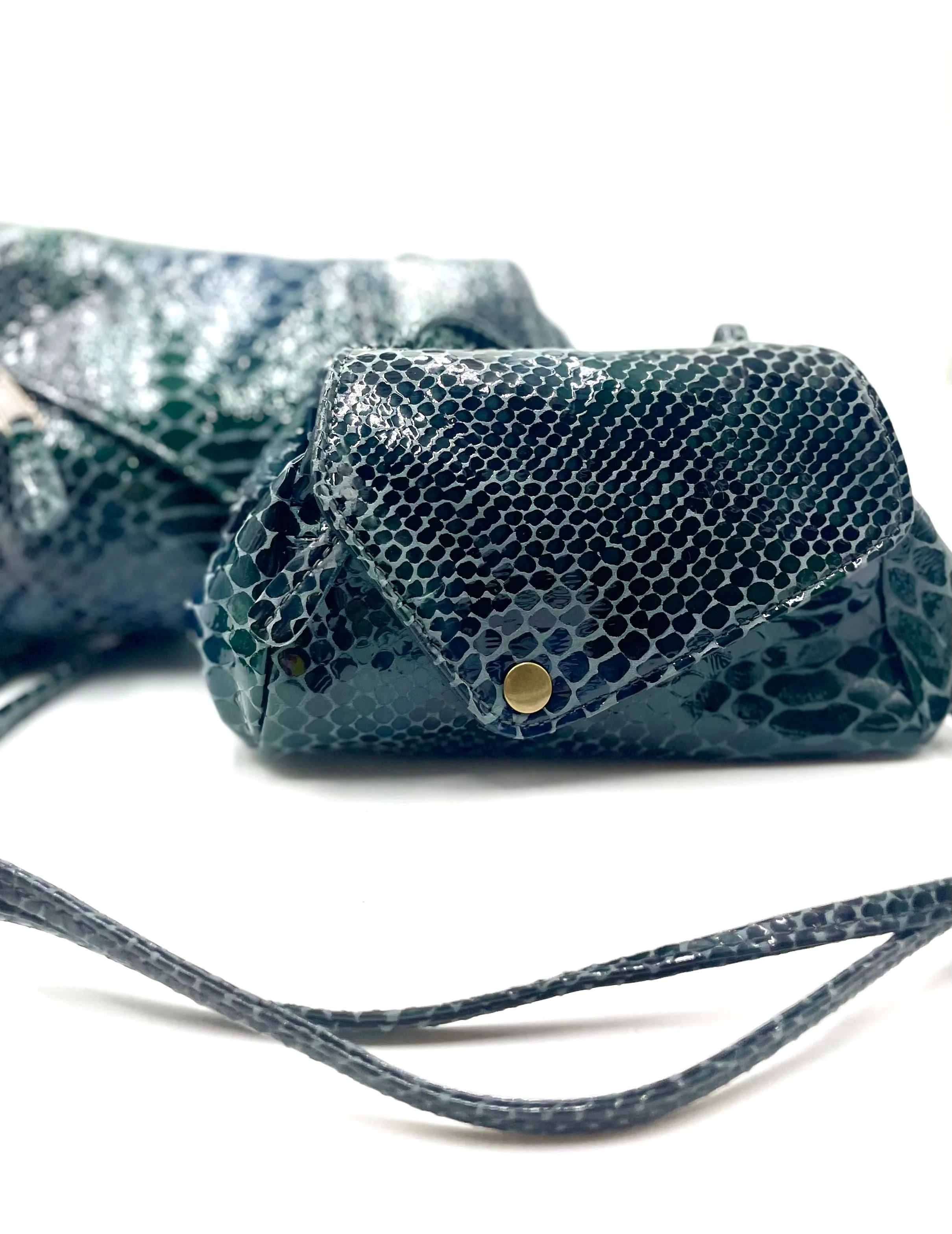 Sofia Crossbody Bag in Watercolor cobra pattern on Soft Suede