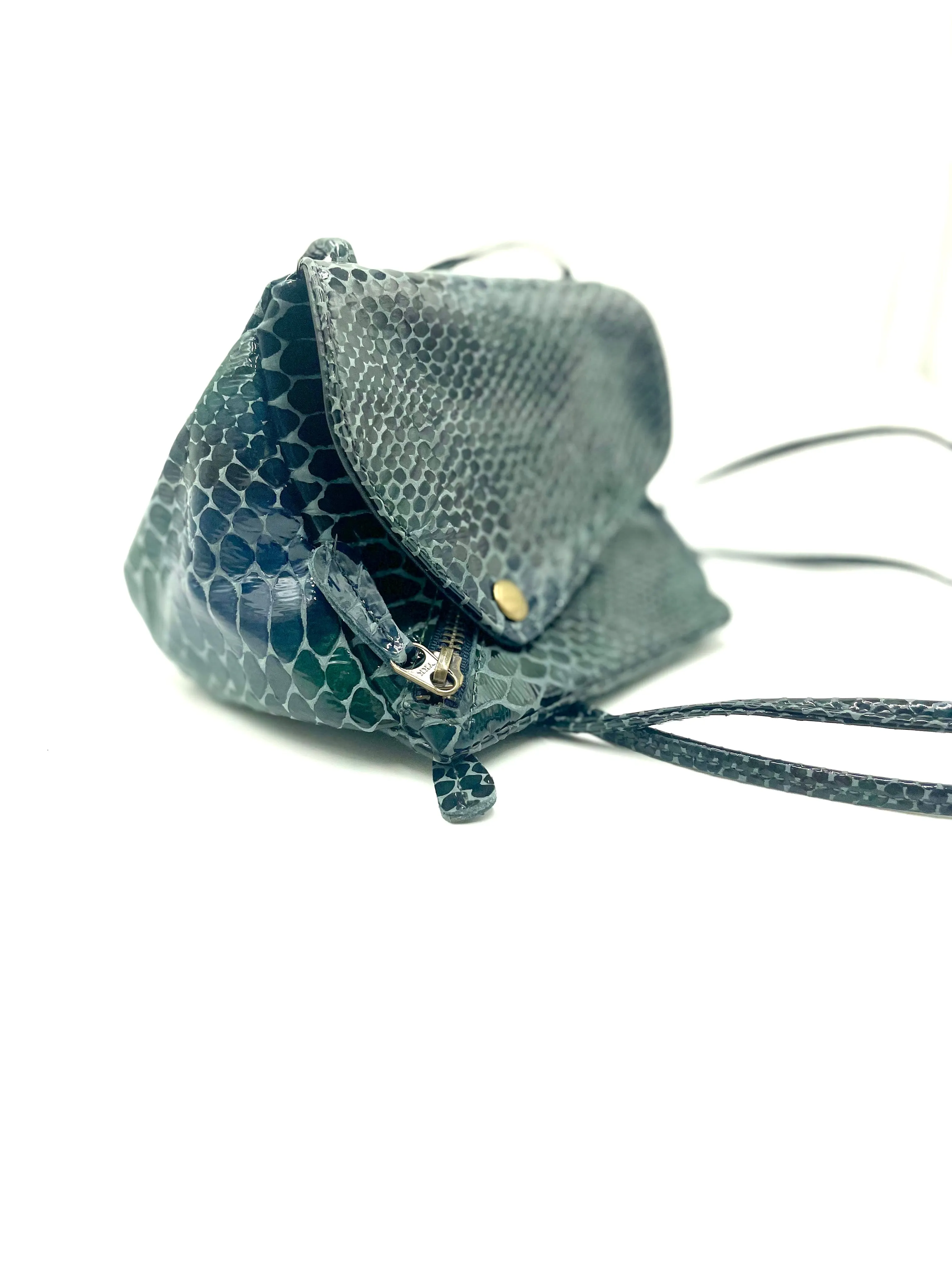 Sofia Crossbody Bag in Watercolor cobra pattern on Soft Suede