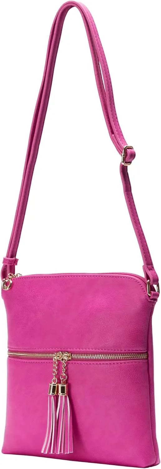 Solene Womens Lightweight Medium Crossbody Purse with Tassel, Perfect Size Crossbody Bags for Daily Use, travel