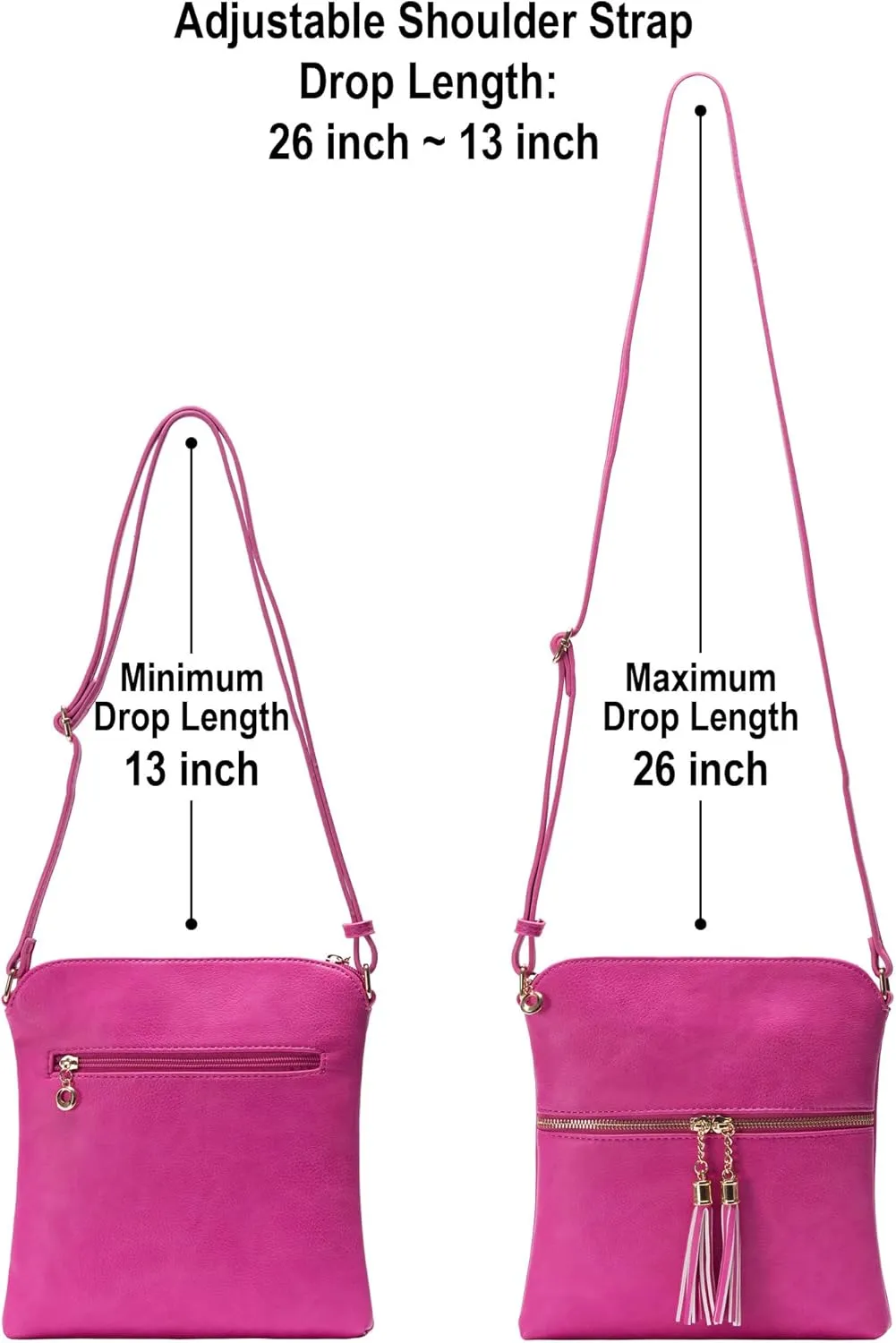 Solene Womens Lightweight Medium Crossbody Purse with Tassel, Perfect Size Crossbody Bags for Daily Use, travel