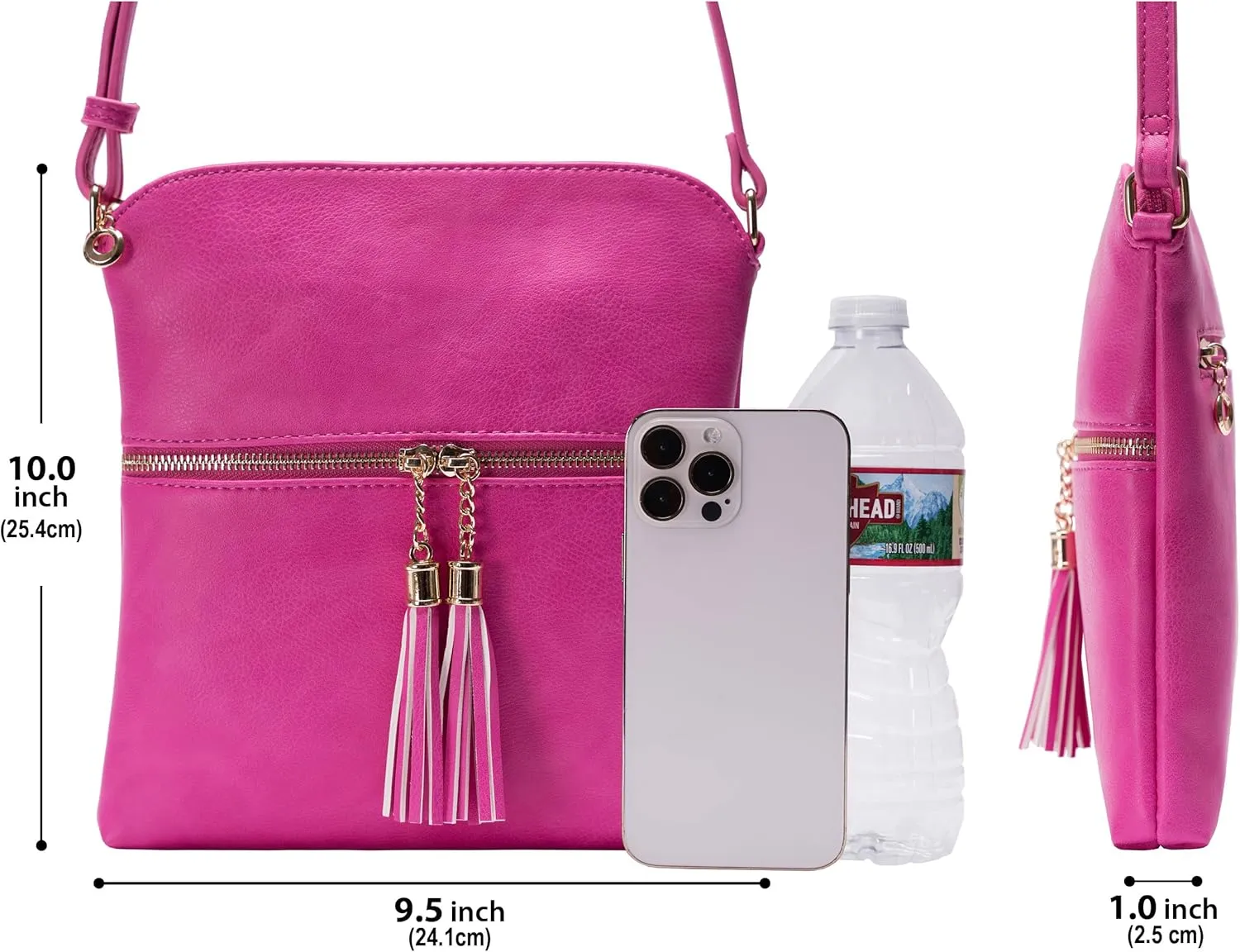 Solene Womens Lightweight Medium Crossbody Purse with Tassel, Perfect Size Crossbody Bags for Daily Use, travel