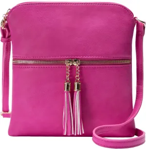Solene Womens Lightweight Medium Crossbody Purse with Tassel, Perfect Size Crossbody Bags for Daily Use, travel