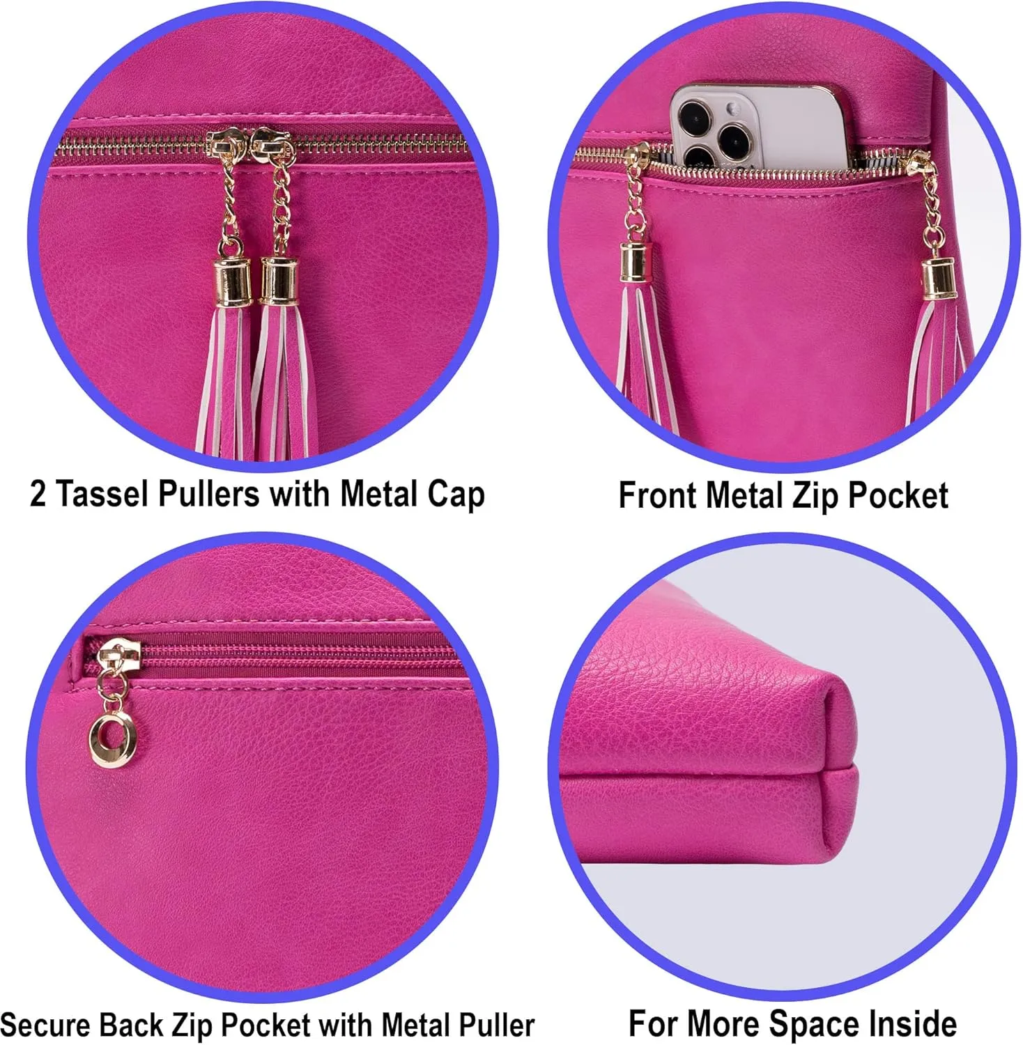 Solene Womens Lightweight Medium Crossbody Purse with Tassel, Perfect Size Crossbody Bags for Daily Use, travel