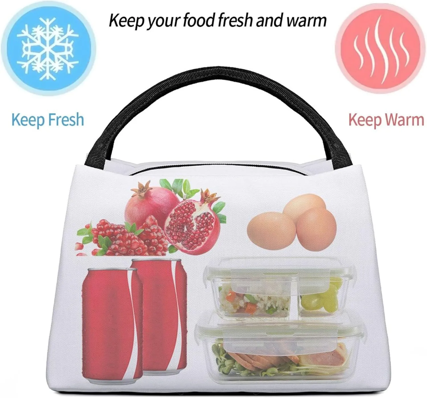 Sorority Gifts Unisex Lunch Box Large Capacity Cooler Insulated Reusable Portable Travel Picnic Lunch Tote Bags, style-9
