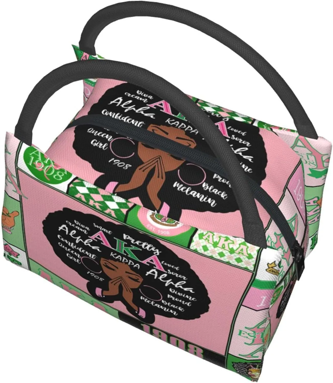 Sorority Gifts Unisex Lunch Box Large Capacity Cooler Insulated Reusable Portable Travel Picnic Lunch Tote Bags, style-9