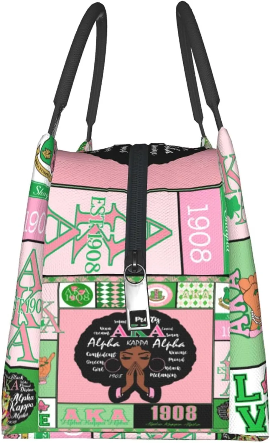 Sorority Gifts Unisex Lunch Box Large Capacity Cooler Insulated Reusable Portable Travel Picnic Lunch Tote Bags, style-9