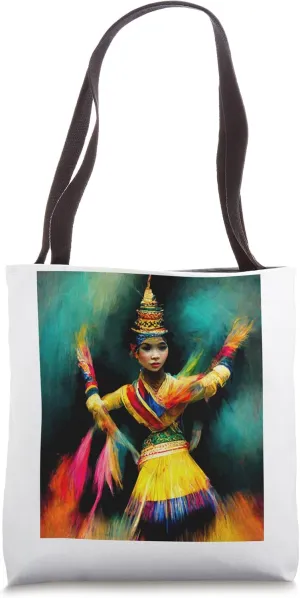 Southeast Asian Colorful Traditional Dance Thailand Cambodia Tote Bag