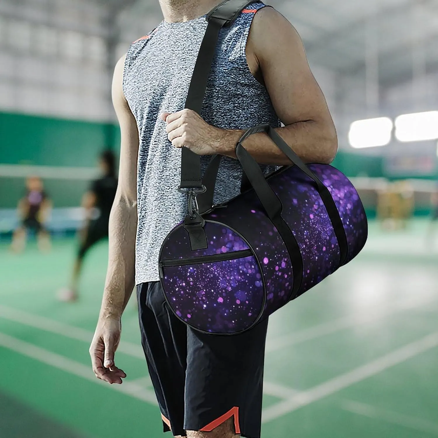 Sports Gym Bag for Women Men Travel Duffel Bag Emit A Soft Glow Weekender Bag Canvas Carry on Overnight Bag for Travel Swimming Fitness Workout Sports Duffle Bag, 17.7in/9in/9in, style-2