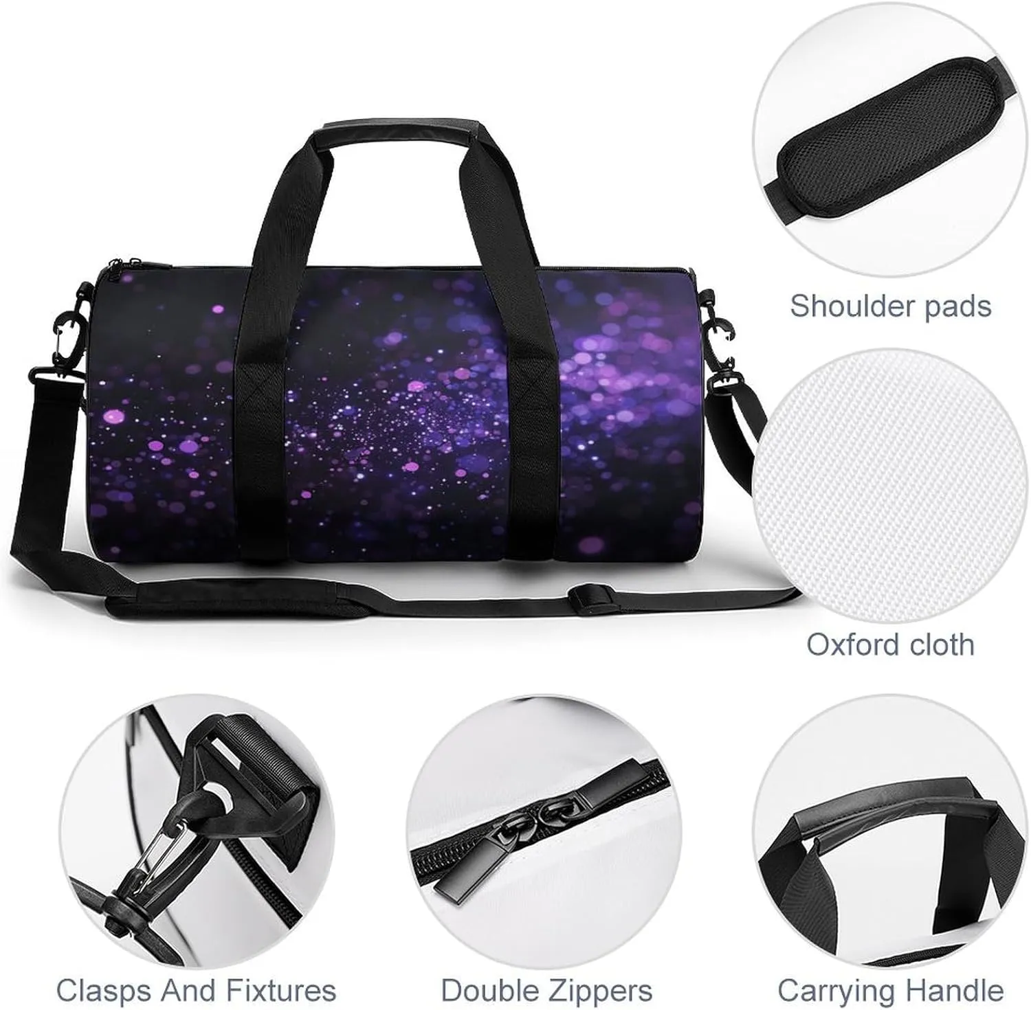 Sports Gym Bag for Women Men Travel Duffel Bag Emit A Soft Glow Weekender Bag Canvas Carry on Overnight Bag for Travel Swimming Fitness Workout Sports Duffle Bag, 17.7in/9in/9in, style-2