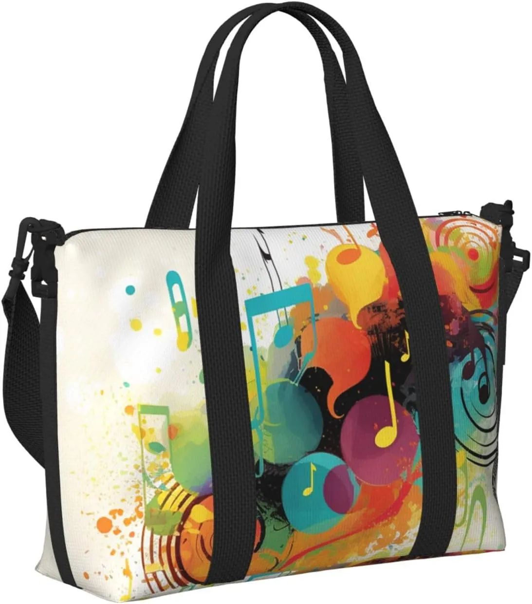 Sports Gym Bag for Women Men Travel Duffel Bag Tote Abstract Music Themed Weekender Bag Canvas Carry on Overnight Bag for Travel Swimming Fitness Workout Sports Duffle Bag