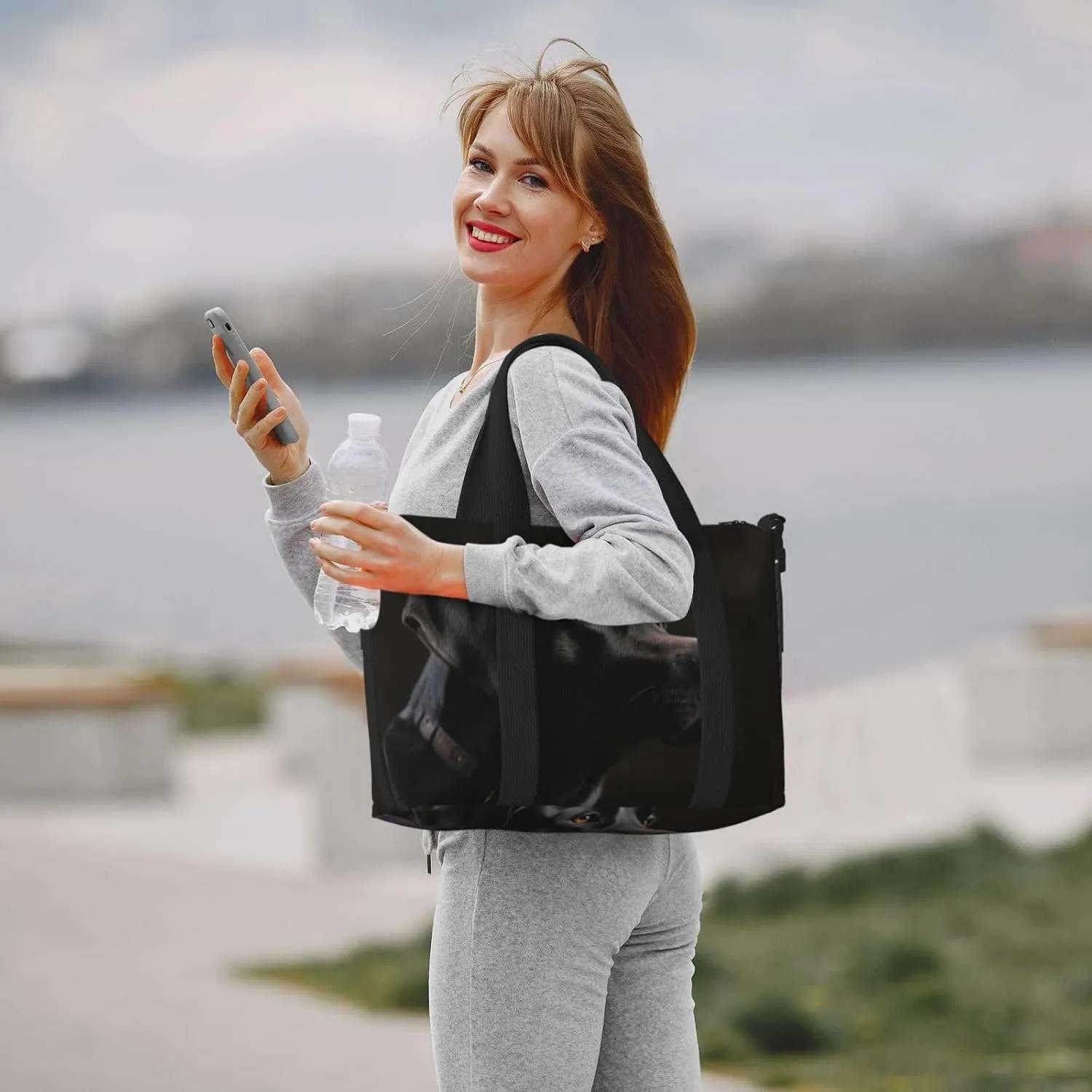 Sports Gym Bag for Women Men Travel Duffel Bag Tote Black Labrador Weekender Bag Canvas Carry on Overnight Bag for Travel Swimming Fitness Workout Sports Duffle Bag