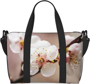Sports Gym Bag for Women Men Travel Duffel Bag Tote Cherry Blossom Weekender Bag Canvas Carry on Overnight Bag for Travel Swimming Fitness Workout Sports Duffle Bag