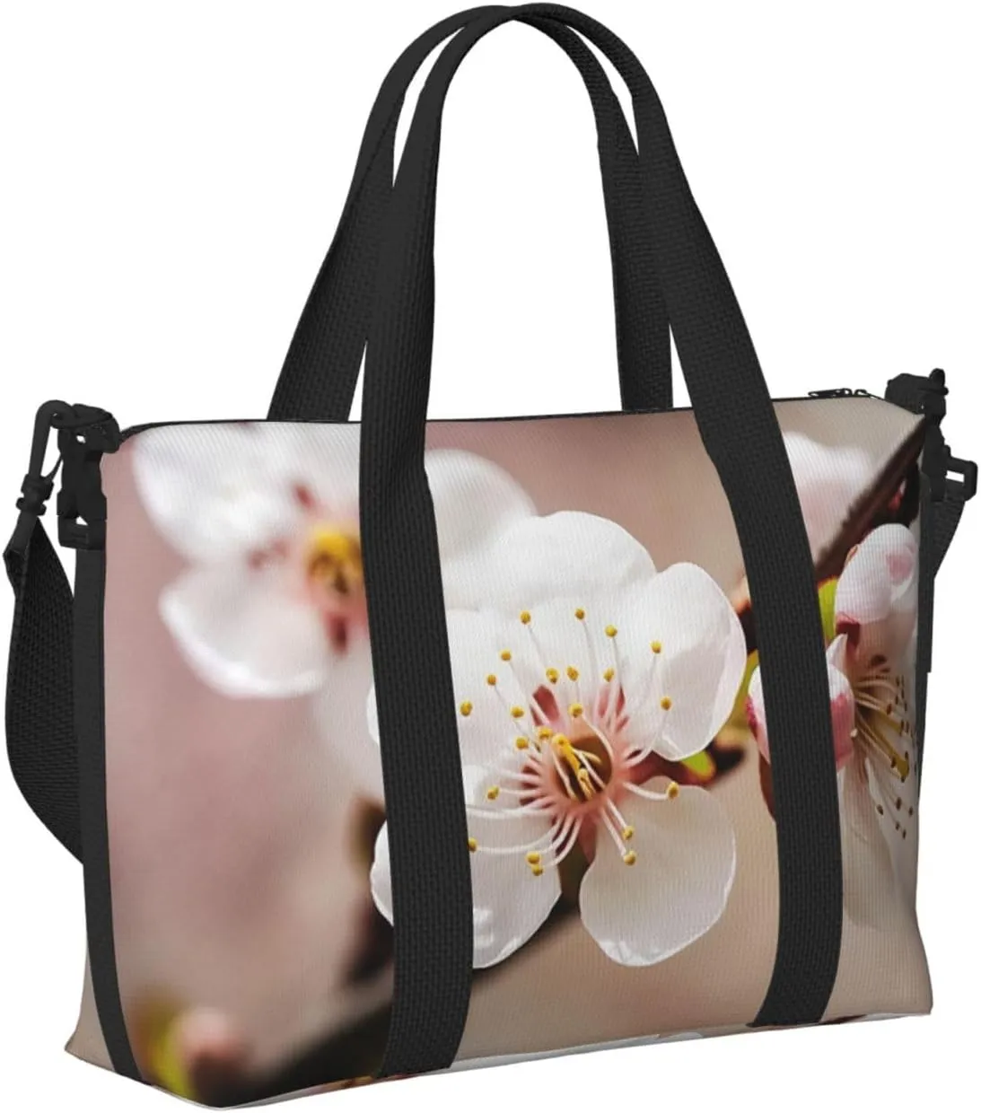 Sports Gym Bag for Women Men Travel Duffel Bag Tote Cherry Blossom Weekender Bag Canvas Carry on Overnight Bag for Travel Swimming Fitness Workout Sports Duffle Bag