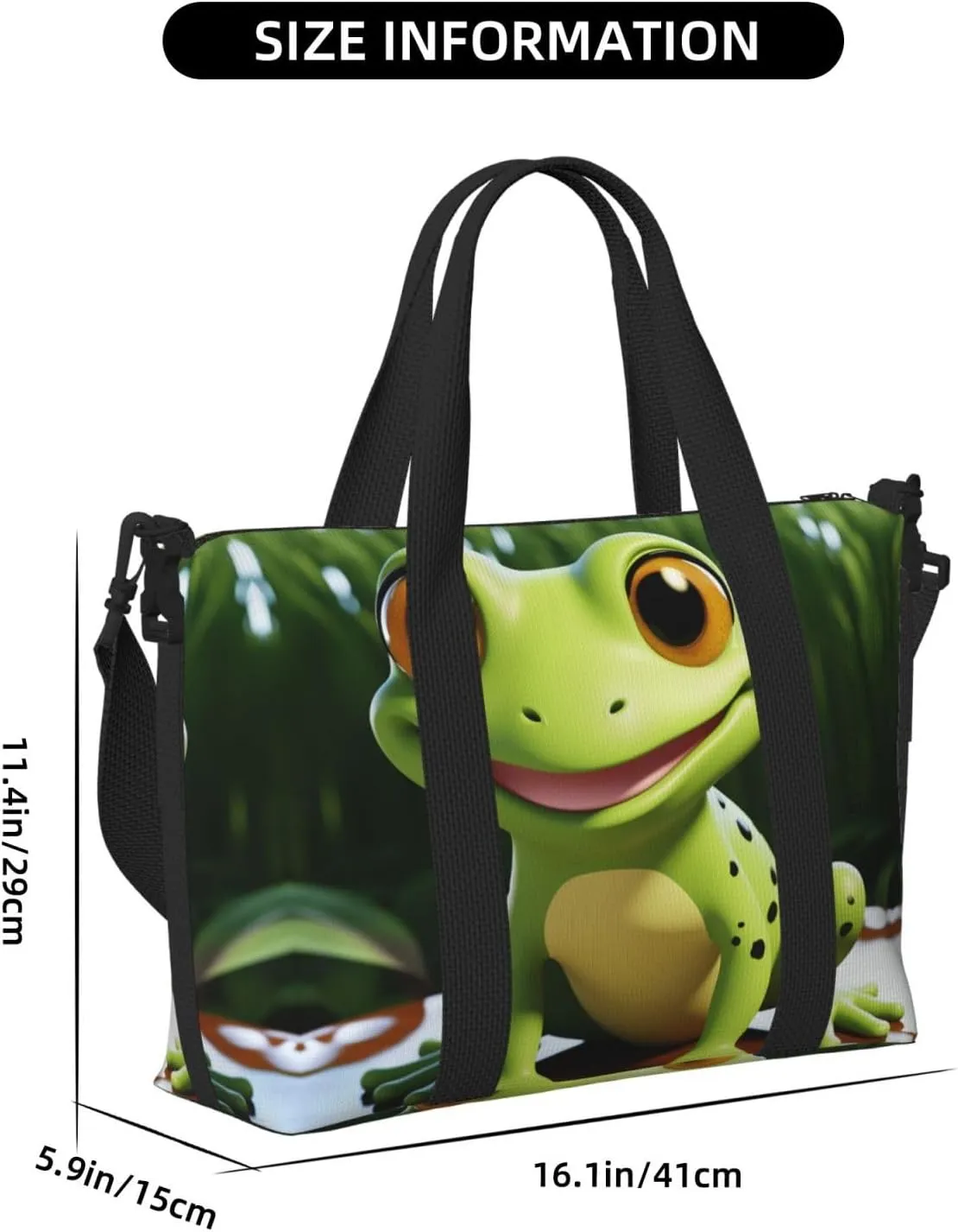 Sports Gym Bag for Women Men Travel Duffel Bag Tote cute frog Weekender Bag Canvas Carry on Overnight Bag for Travel Swimming Fitness Workout Sports Duffle Bag