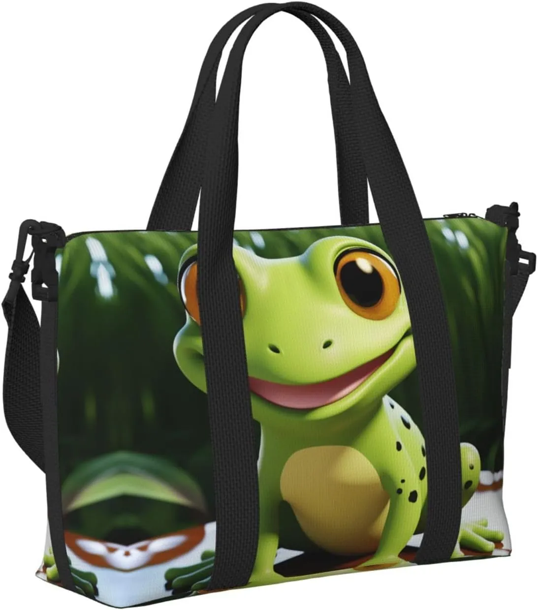 Sports Gym Bag for Women Men Travel Duffel Bag Tote cute frog Weekender Bag Canvas Carry on Overnight Bag for Travel Swimming Fitness Workout Sports Duffle Bag
