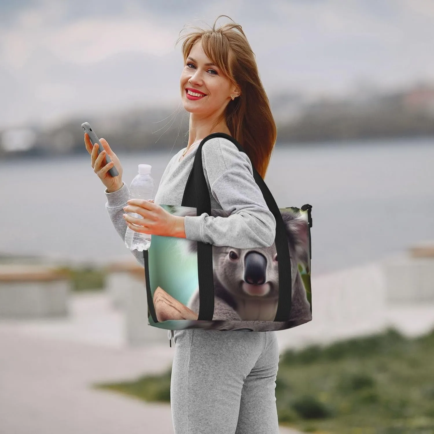 Sports Gym Bag for Women Men Travel Duffel Bag Tote Cute Koala Weekender Bag Canvas Carry on Overnight Bag for Travel Swimming Fitness Workout Sports Duffle Bag