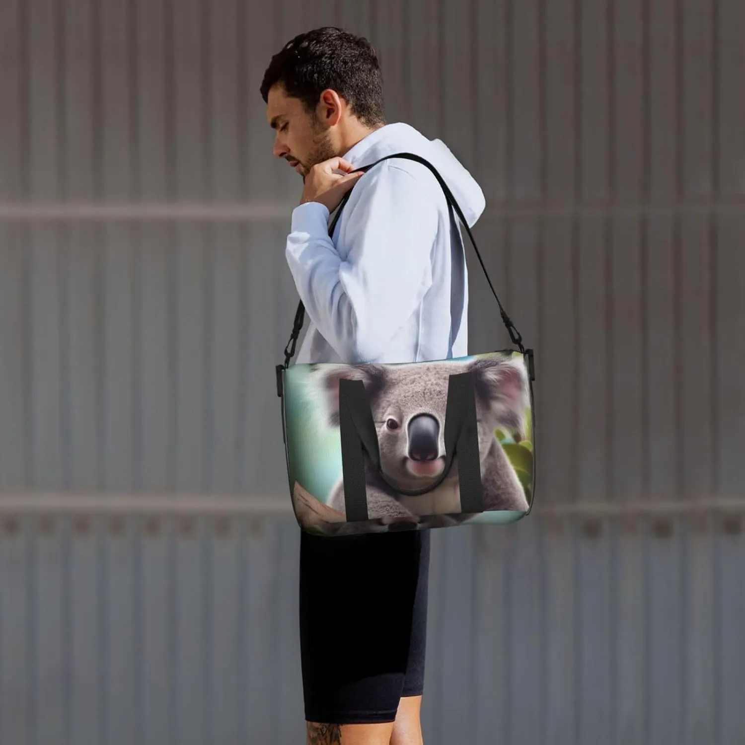 Sports Gym Bag for Women Men Travel Duffel Bag Tote Cute Koala Weekender Bag Canvas Carry on Overnight Bag for Travel Swimming Fitness Workout Sports Duffle Bag