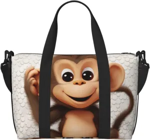 Sports Gym Bag for Women Men Travel Duffel Bag Tote cute monkey Weekender Bag Canvas Carry on Overnight Bag for Travel Swimming Fitness Workout Sports Duffle Bag