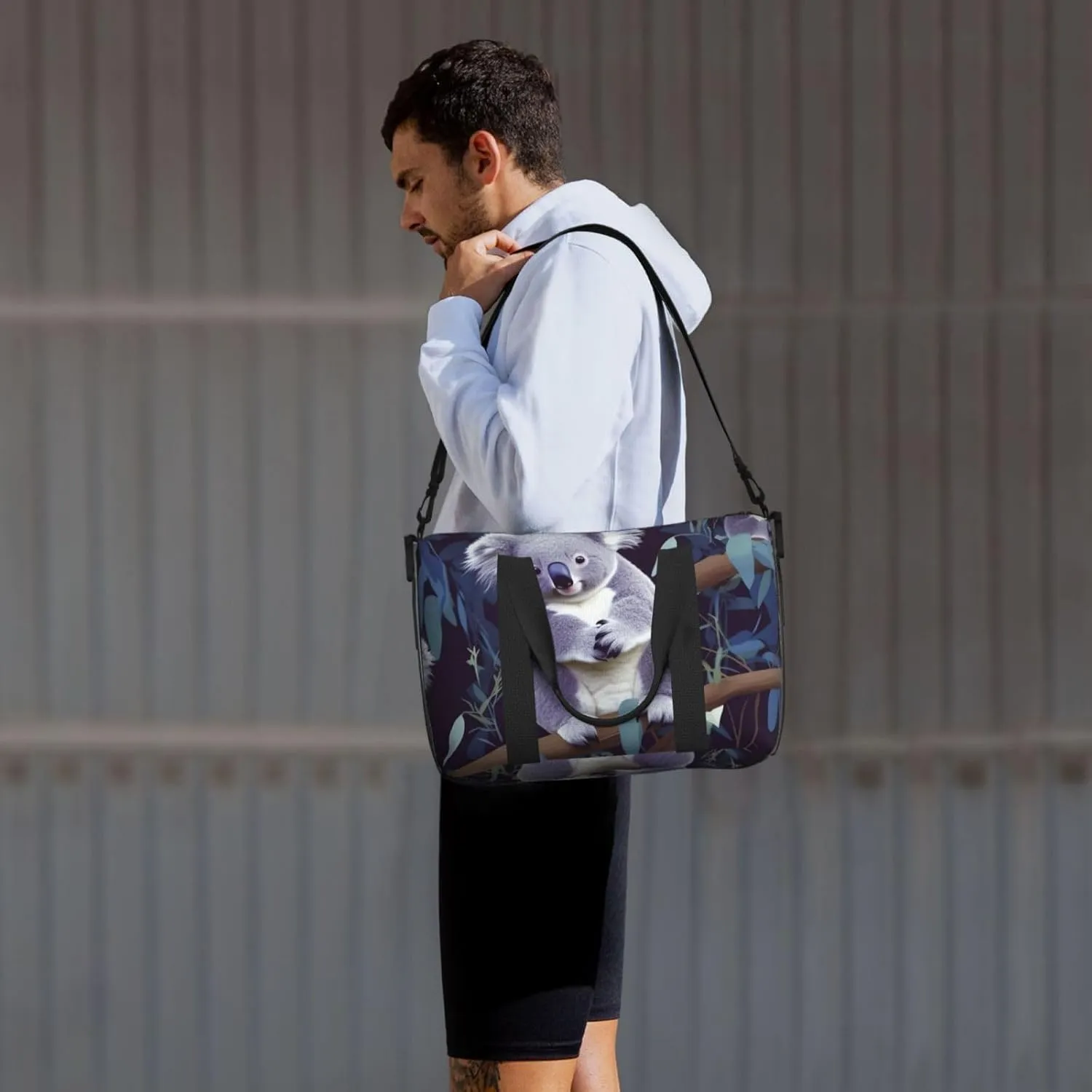 Sports Gym Bag for Women Men Travel Duffel Bag Tote lovely Koala Weekender Bag Canvas Carry on Overnight Bag for Travel Swimming Fitness Workout Sports Duffle Bag