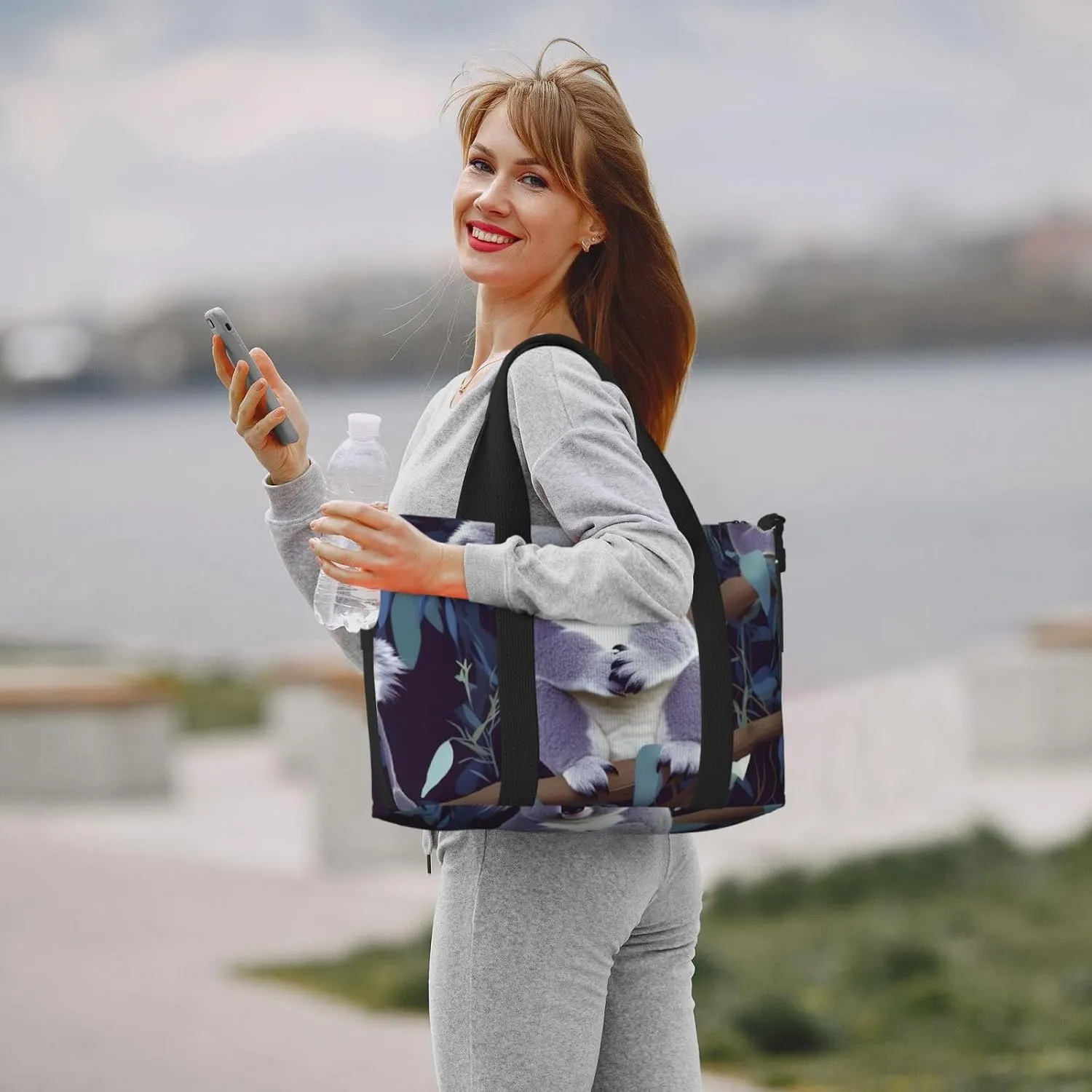 Sports Gym Bag for Women Men Travel Duffel Bag Tote lovely Koala Weekender Bag Canvas Carry on Overnight Bag for Travel Swimming Fitness Workout Sports Duffle Bag