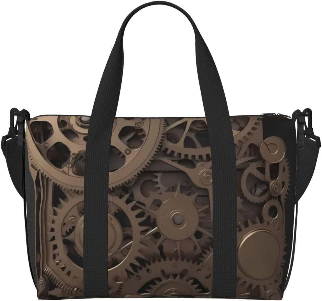Sports Gym Bag for Women Men Travel Duffel Bag Tote Steampunk Mechanical Gears Weekender Bag Canvas Carry on Overnight Bag for Travel Swimming Fitness Workout Sports Duffle Bag